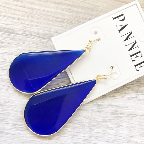 VICI Moon Teardrop Earrings in Cobalt blue - Picture 4 of 7